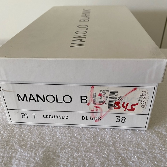 Manolo Blahnik black suede/leather sling backs, Sz 38. - Picture 5 of 7